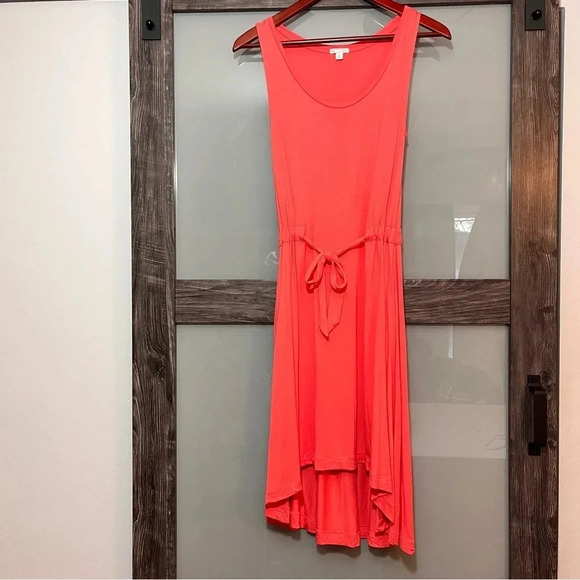 GAP Dresses & Skirts - Gap Pink Tie Waist Sleeveless Dress XS High-Low Hem